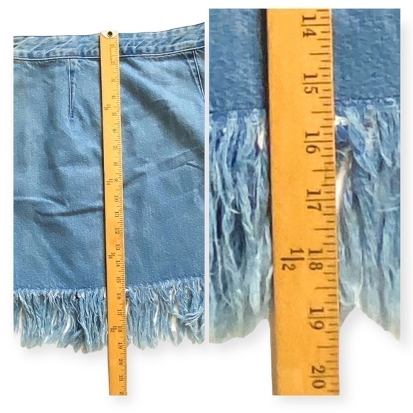 NWT 3x1 NYC Asymmetrical fringe button down denim skirt size S - Picture 13 of 13